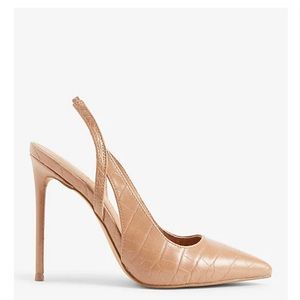 NWT Express Croc Embossed Slingback Pumps